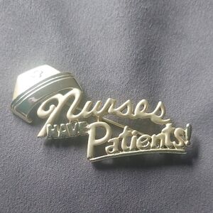 AJC Gold Tone Nurses Have Patients Brooch Pin